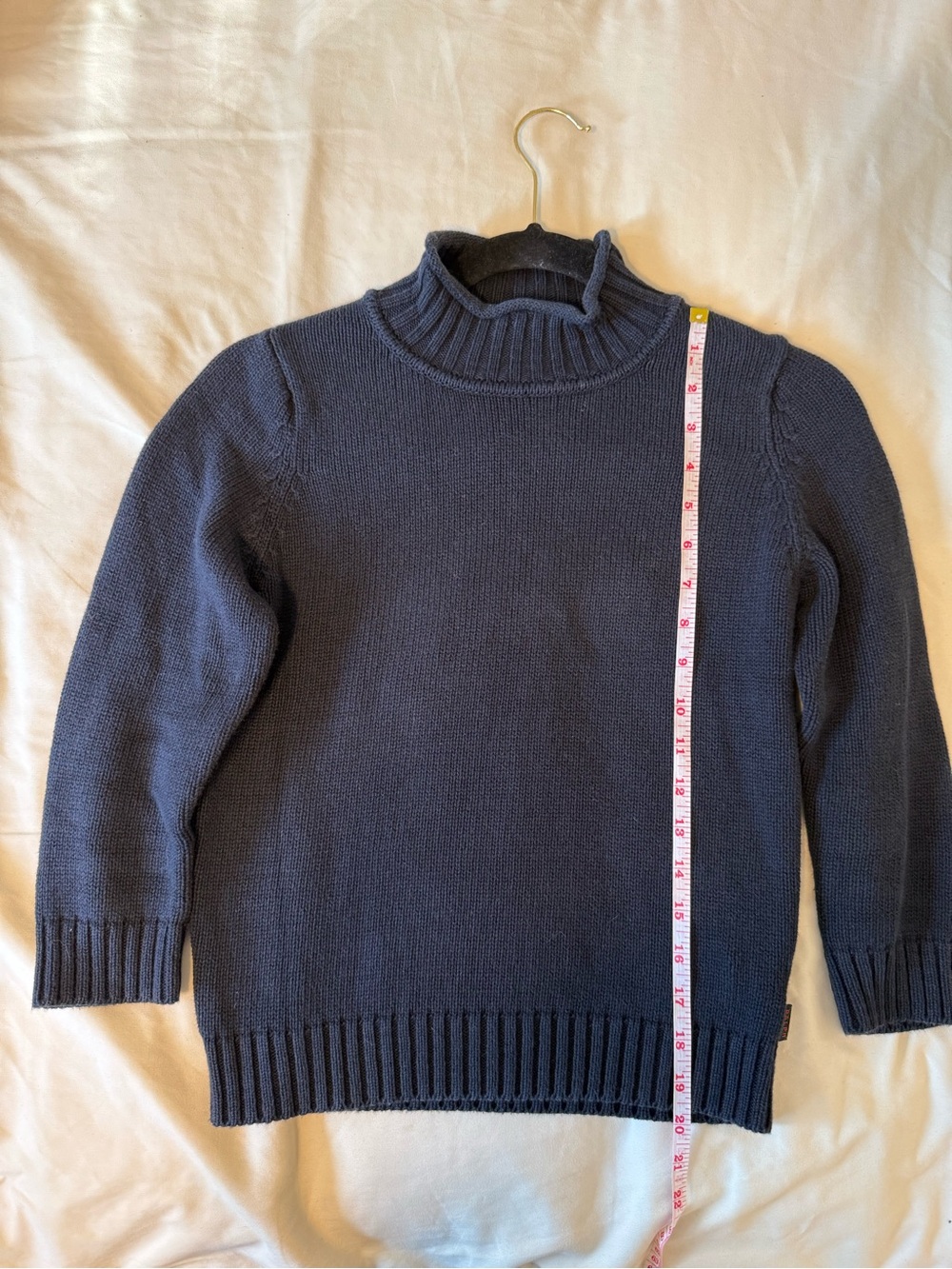 Vintage Ralph Lauren Navy mock turtleneck Sweater // XS // 100% cotton // Y2K - Picture 3 of 10
